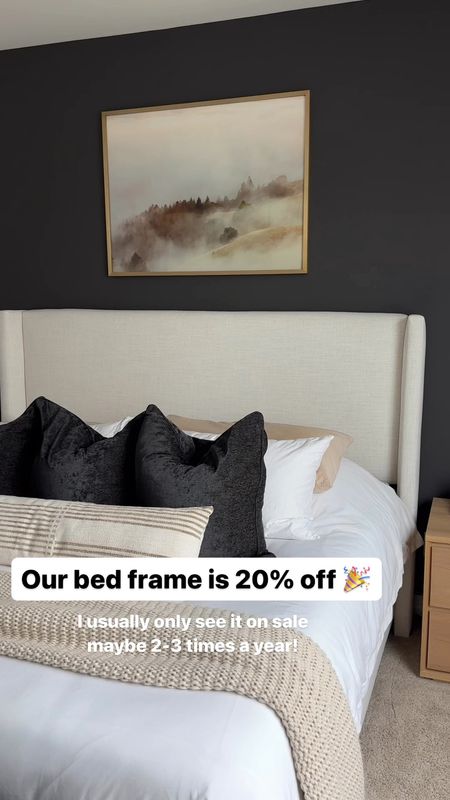 We love this neutral bed frame from joss and main! Just saw its 20% off with code TAKE20! We have the talc linen color 