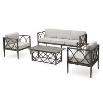 Belham Living Tortoise Bay Wrapped Wicker Outdoor 4-Piece Patio Conversation Set | Walmart (US)