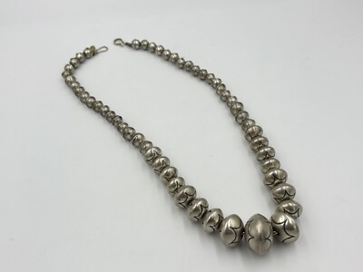 Vintage Roy Vandever Navajo Pearls Sterling Silver Graduated Bench Bead Necklace  | eBay | eBay US