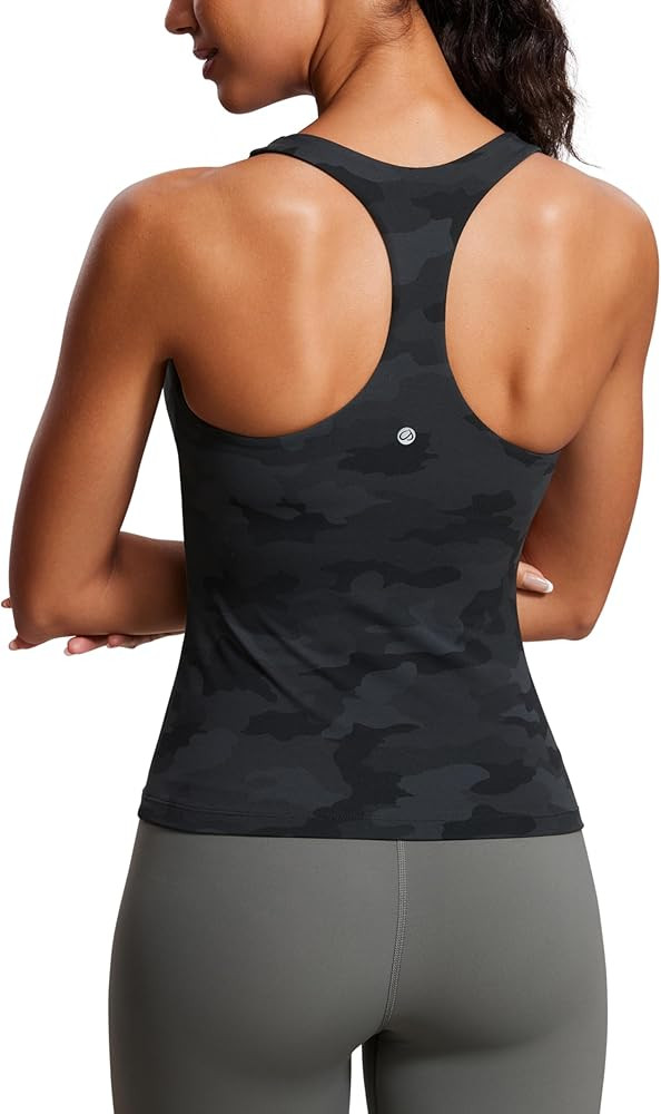 CRZ YOGA Butterluxe Workout Tank Tops for Women Built in Shelf Bras Padded - Racerback Athletic S... | Amazon (US)