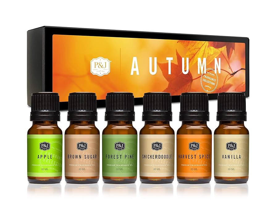 P&J Fragrance Oil Autumn Set | Brown Sugar, Apple, Harvest Spice, Vanilla, Forest Pine, and Snick... | Amazon (US)