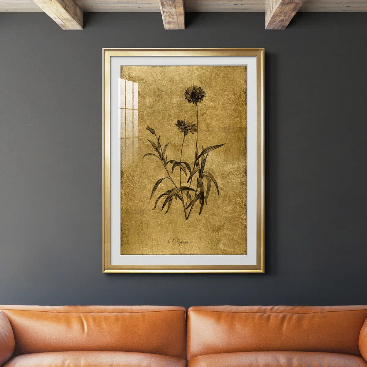 " Gold Sketch Botanical I " Painting Print | Wayfair North America
