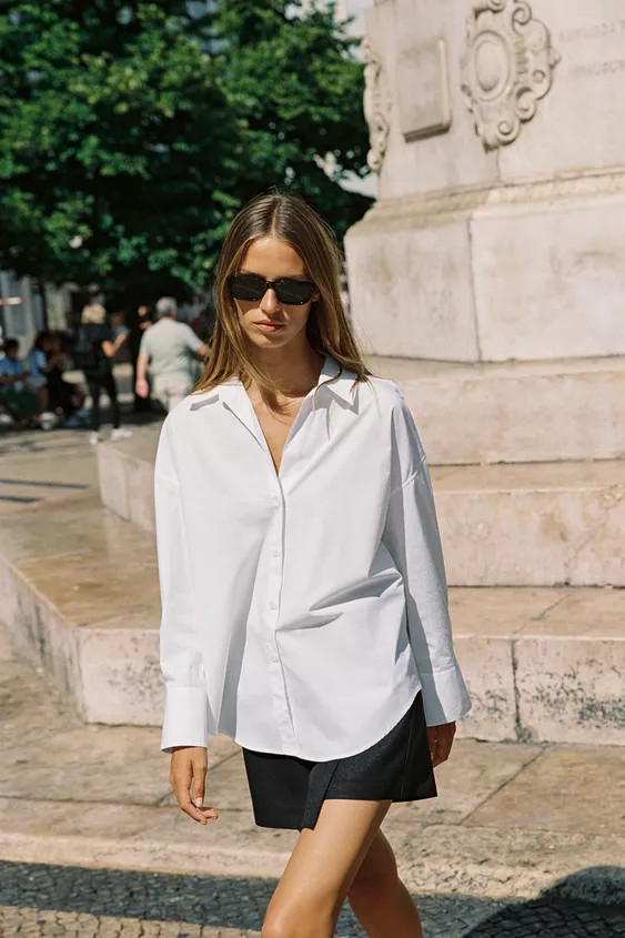 TAVALINE POPLIINKANGAST SÄRK | Zara US