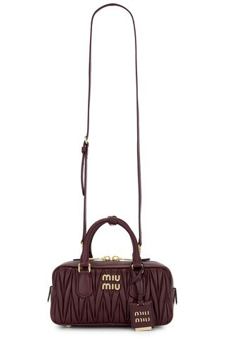 Miu Miu Arcadie Bag in Bordeaux - Burgundy. Size all. | FWRD 