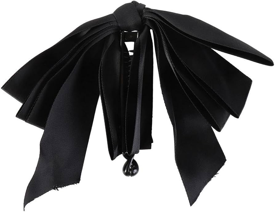 Ribbon Bow Banana Clip, Korean Satin Ribbon Bowknot Banana Clip, High Ponytail Fixed Ribbon Banan... | Amazon (US)