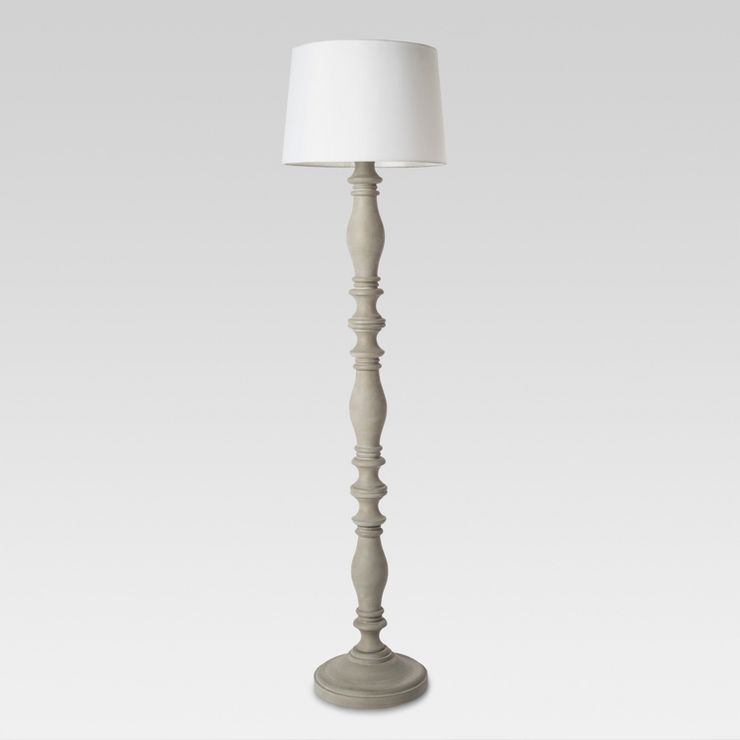 Turned Wood Floor Lamp Gray - Threshold™ | Target