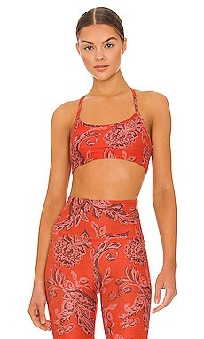 Beyond Yoga Slim Racerback Sports Bra in Chai & Paprika Paisley from Revolve.com | Revolve Clothing (Global)