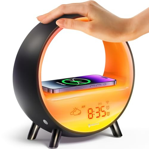 Dekala Arches Sunrise Alarm Clock | Sunset White Noise Sound Machine Sleep Timer | Loud Natural Sound Wake-Up Light |15W Wireless Charging | Customizable Snooze Mode | 2.4G & 5G WiFi App Control 【NEW】 | Amazon (US)