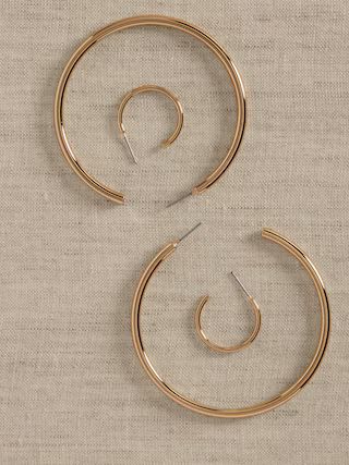 Basic Hoop Earrings (2 Pack) | Banana Republic Factory