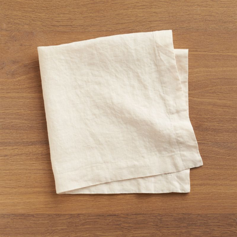 Marin Vanilla Ivory Linen Dinner Napkin + Reviews | Crate and Barrel | Crate & Barrel