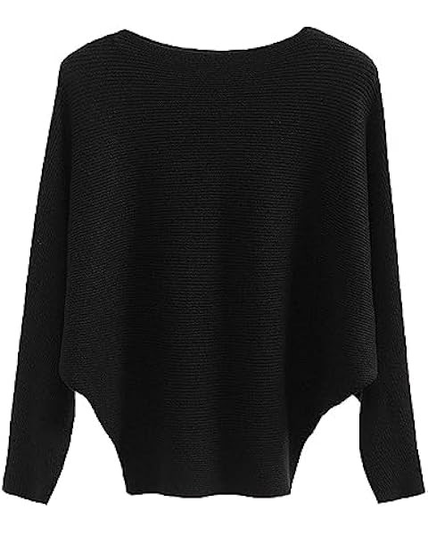 Ckikiou Womens Lightweight Oversized Boat Neck Sweaters Tops Dolman Batwing Sleeve Ribbed Knitted... | Amazon (US)