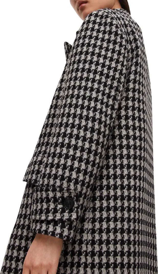 Monike Houndstooth Double Breasted Wool Blend Coat | Nordstrom