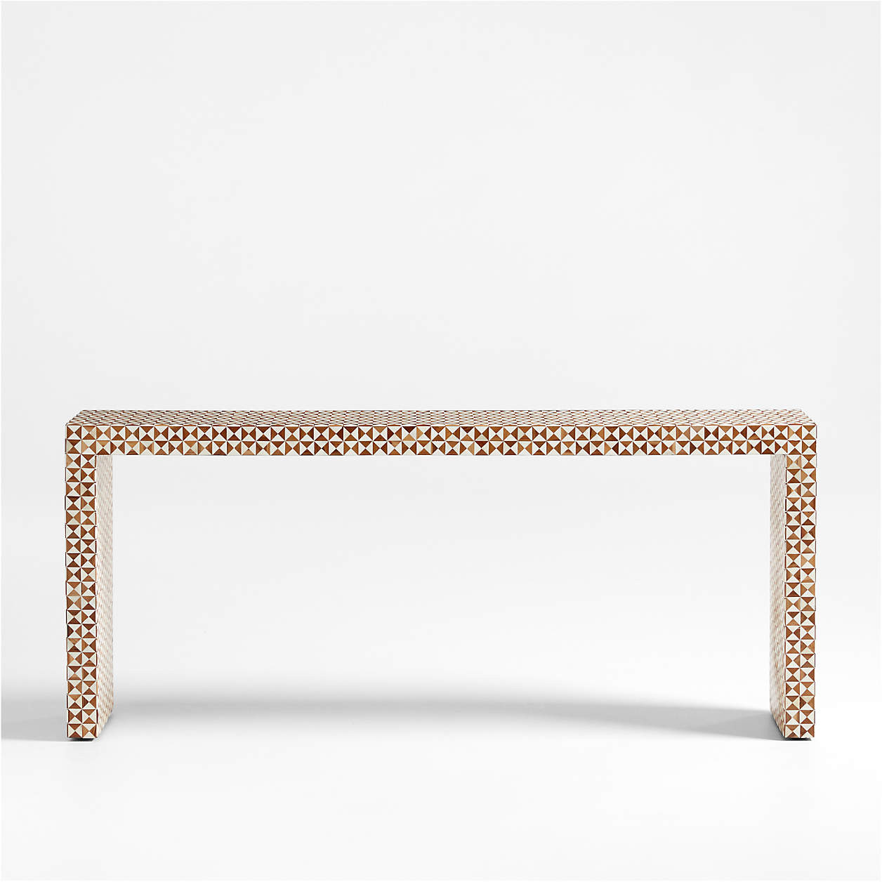 Intarsia Rectangular Off-White Mosaic Resin 50" Console Table + Reviews | Crate & Barrel | Crate & Barrel