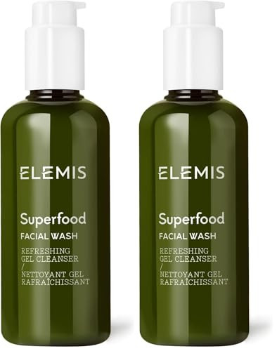 ELEMIS Superfood Facial Wash 200ml, Daily Gel Cleanser with Prebiotics for Glowing, Balanced Skin, Hydrating Cleanser for Face (Pack of 2) | Amazon (US)