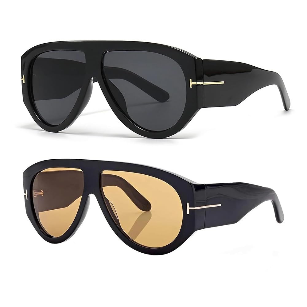 Trendy Retro Oversized Aviator Sunglasses for Women Men 70s Unique Luxury Thick Classic Sun Glass... | Amazon (CA)
