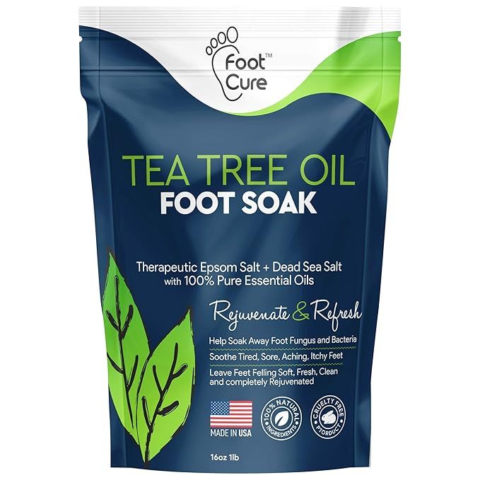Foot Cure Tea Tree Oil Foot SOAK with EPSOM Salt - Extra Strength Formula - for Toenail Fungus, A... | Amazon (US)