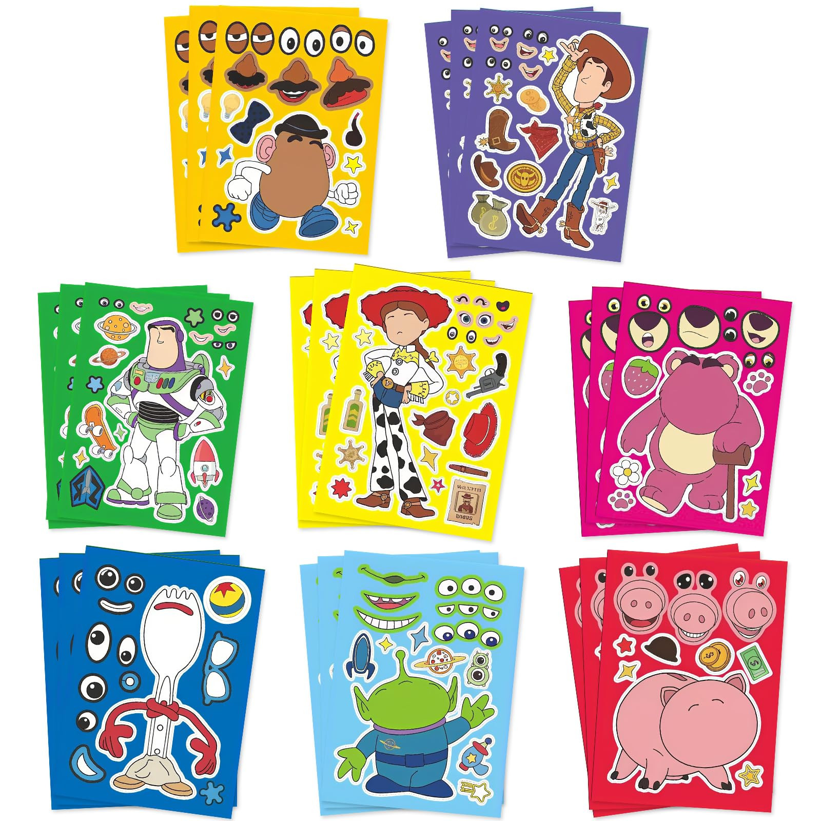24 Sheets Toy Inspired Story Make-a-face Stickers - Make You Own DIY Cartoon Sticker for Party De... | Amazon (CA)
