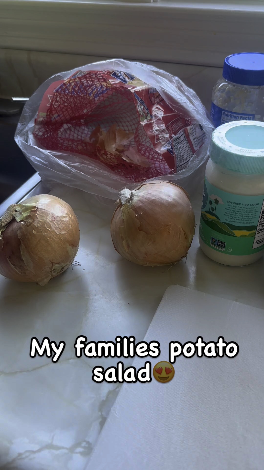 This is NOT your grocery store potato salad. It has been passed down from my grandmother to my mom, aunts, cousins, and of course myself. 

Boil potatoes, chop onion, mix mayonnaise or veganise, with sugar and apple cider to taste. I eye ball everything you can also add celery seed, but I go light with that. Enjoy!

#LTKHome #LTKFamily #LTKSeasonal