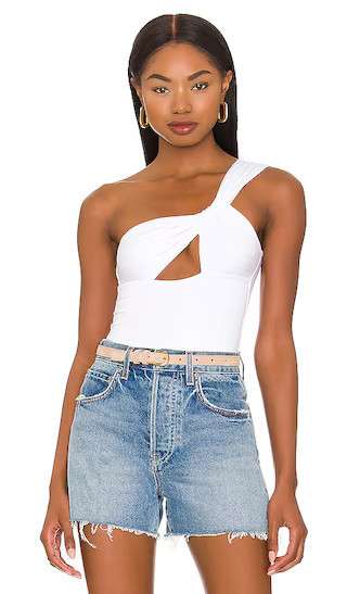 Jimena One Shoulder Bodysuit in White | Revolve Clothing (Global)