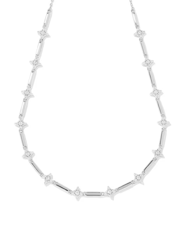 Holland Silver Strand Necklace in White Crystal | Kendra Scott