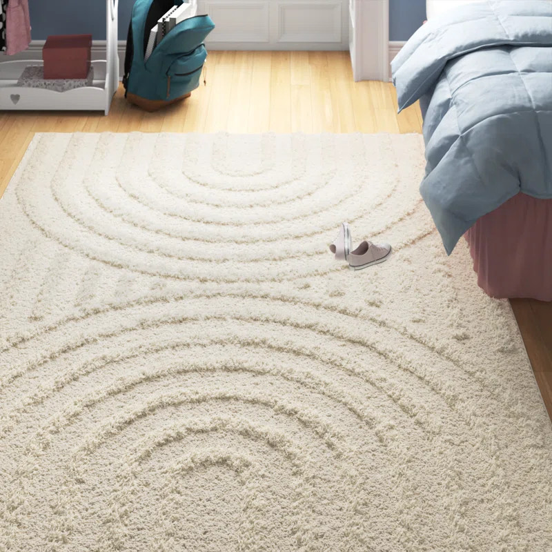 Bartletto Beige Shag Area Rug | Wayfair North America