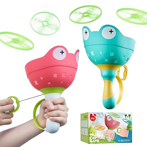 Obsiusfb 2-Pack Flying Disc Launcher Toy for Kids - Fun Outdoor Toys with 12 Discs, Backyard & Spring Outdoor Games, Fun & Safe Yard Toys for Children's Active Play | Amazon (US)