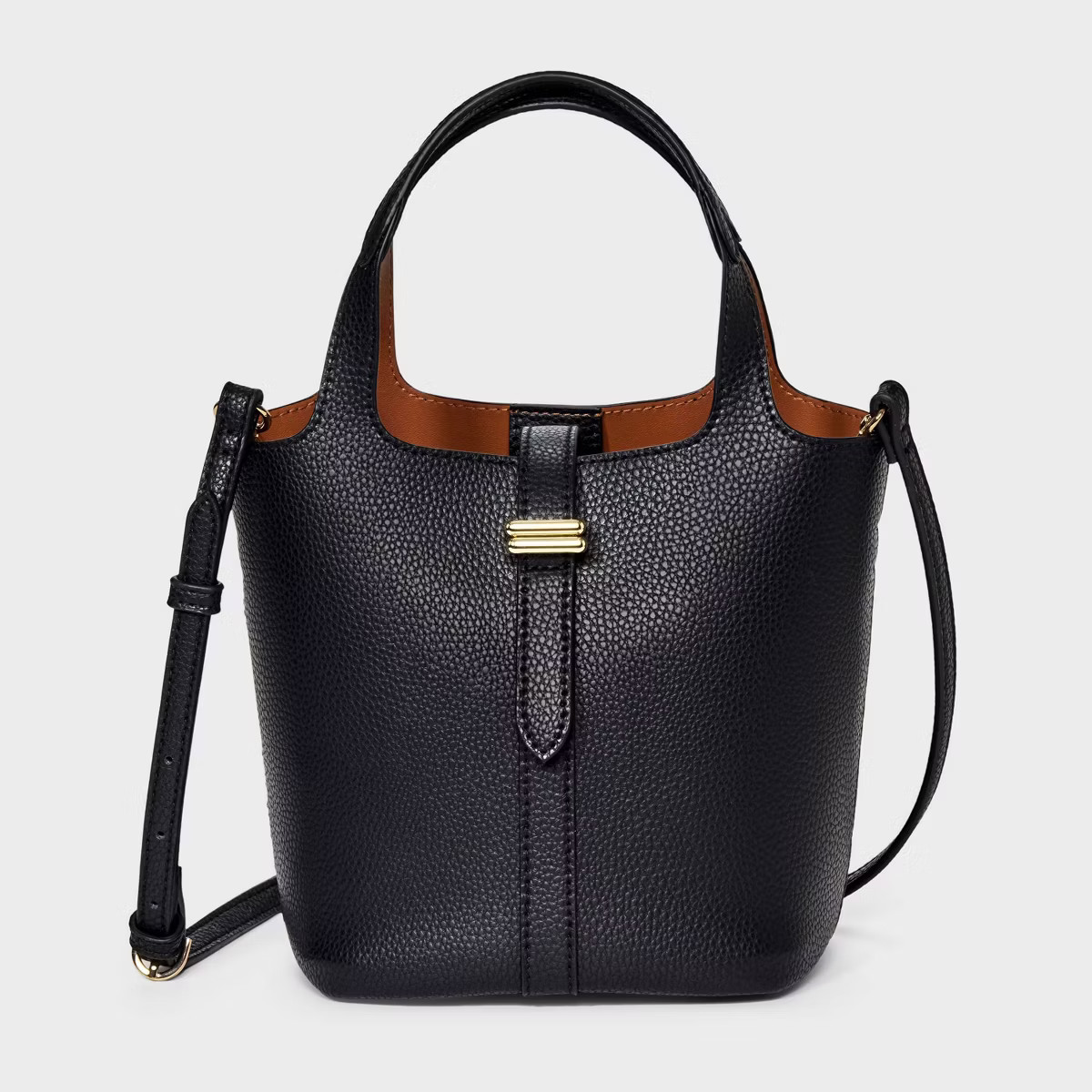 Mini Tulip Tote Handbag with Crossbody Strap - A New Day™ Black | Target