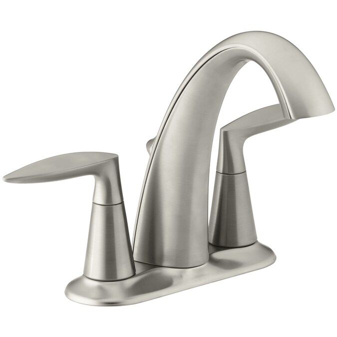 KOHLER Alteo Vibrant Brushed Nickel 2-handle 4-in Centerset WaterSense Bathroom Sink Faucet with ... | Lowe's