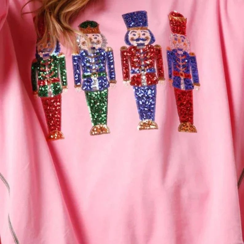 Sequin Nutcracker Sweatshirt Sparkly Christmas Sweatshirt - Etsy | Etsy (US)