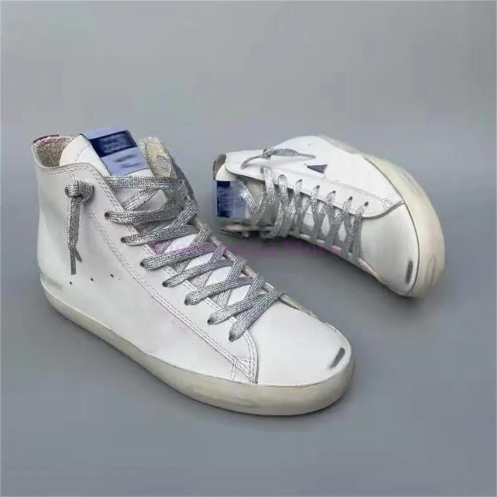 Classic golden shoes single women goose old dirty Italian sneakers dad star sliding Hi star leopa... | DHGate