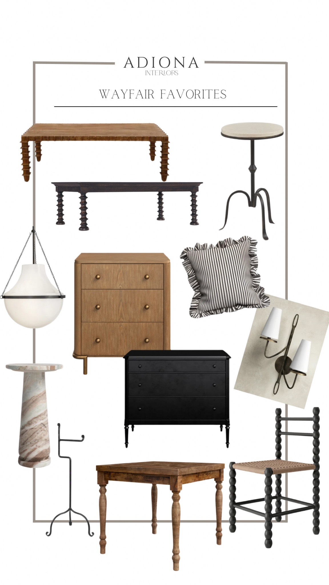 Wayfair favorites 

Coffee table, accent table, end table, pendant light, pillowcase, stripped pillow case, nightstand, bedside table, sconce, dining chairs, toilet paper holder 

#LTKSeasonal #LTKSaleAlert #LTKHome