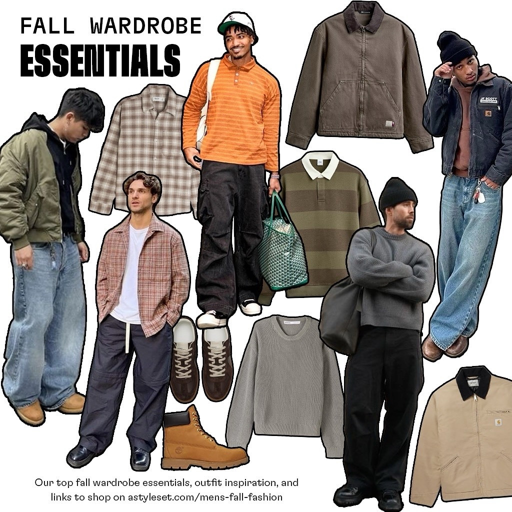 More men’s fall wardrobe essentials with links to shop added to our fall style guide, on astyleset.com/mens-fall-fashion

Which fall fashion essential is your favorite?
-workwear jackets
-plaid overshirts
-knit sweaters
-timberland boots
-rugby shirts

#LTKStyleTip #LTKMens #LTKWorkwear