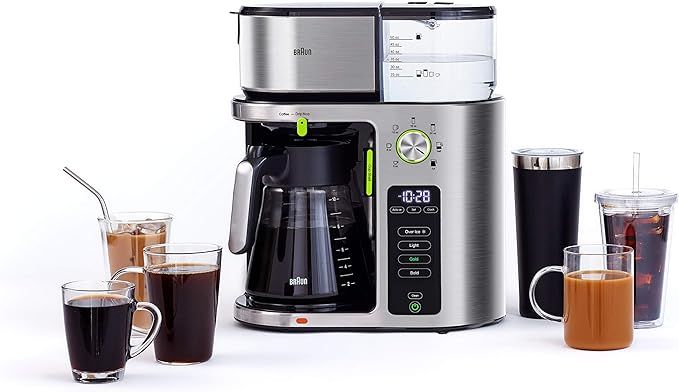 Braun MultiServe Machine 7 Programmable Brew Sizes / 3 Strengths + Iced Coffee, Glass Carafe (10-... | Amazon (US)