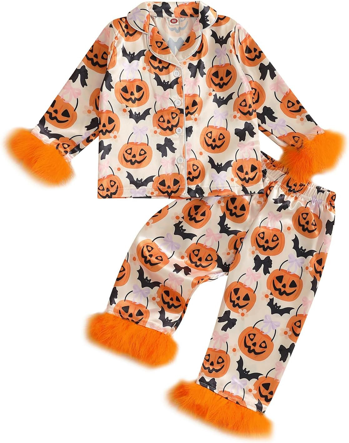 Hekkomird Girls Halloween Pajamas Button Up Shirt Pants Sleepwear | Amazon (US)