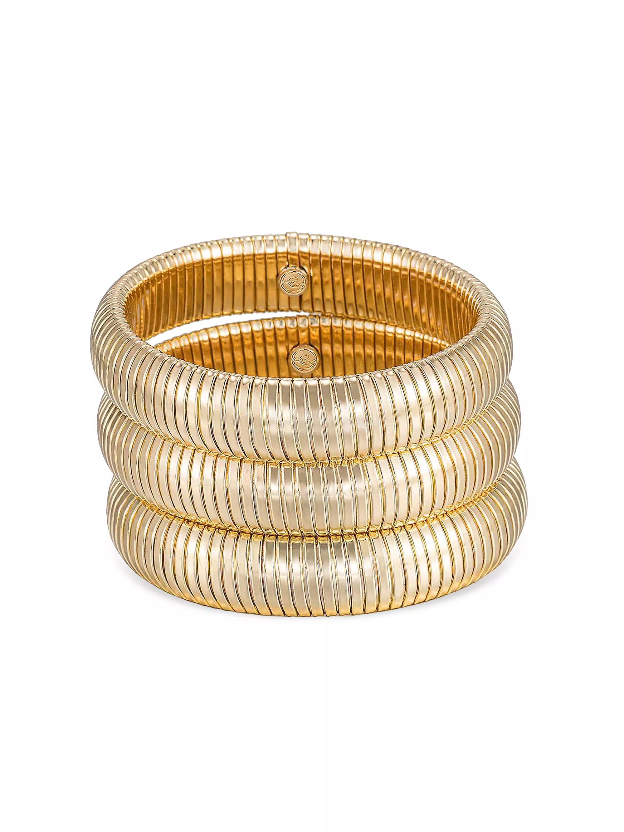 Golden Hour 3-Piece Goldtone Stretch Bracelet Set | Saks Fifth Avenue
