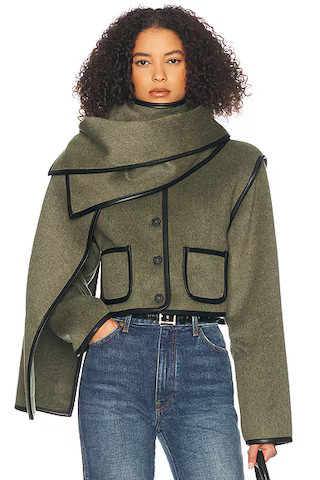 Boxy Jacket With Detachable Scarf | FWRD 