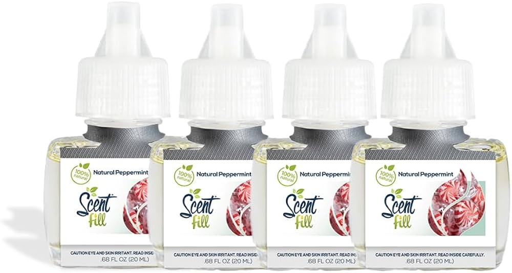 Scent Fill 100% Natural Peppermint Plug in Air Freshener, 4 Scented Oil Refills | Amazon (US)