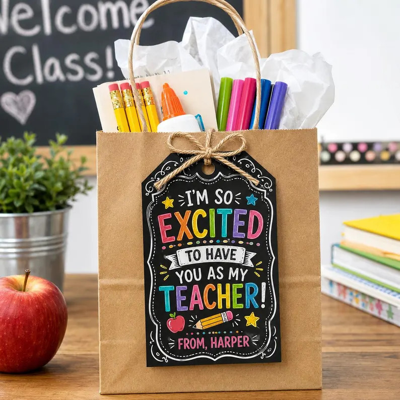 Custom Student Name Back to School Gift Tags, Gift for Teacher | Etsy (Global)