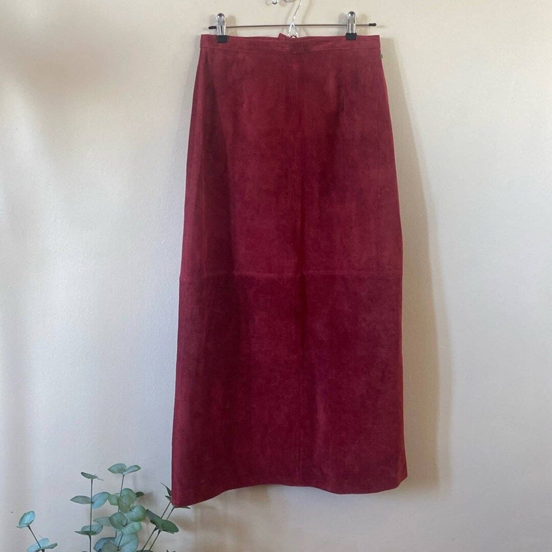 Vintage Suede Maxi Skirt | Etsy (US)