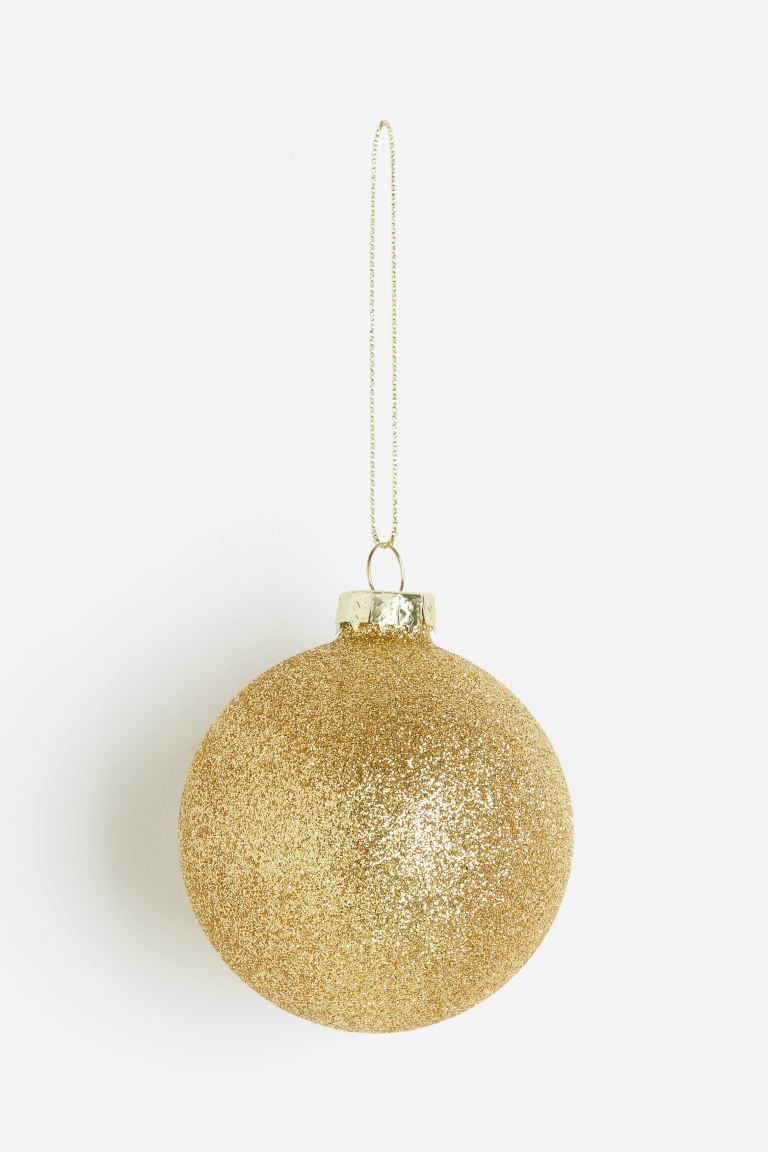 Glittery Glass Christmas Ornament - Gold-colored - Home All | H&M US | H&M (US + CA)