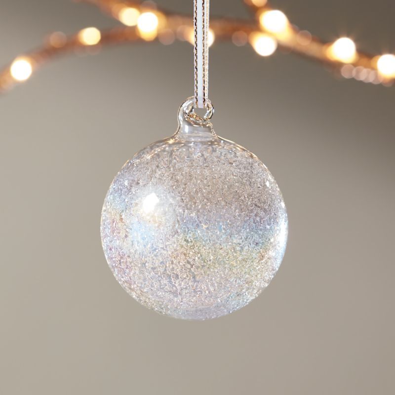 Clear Glass Iridescent Ornament Ball + Reviews | CB2 | CB2