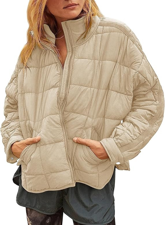 Muchpow Women's Lightweight Down Coat Long Sleeve Full Zipper Oversized Packable Short Puffer Jac... | Amazon (CA)
