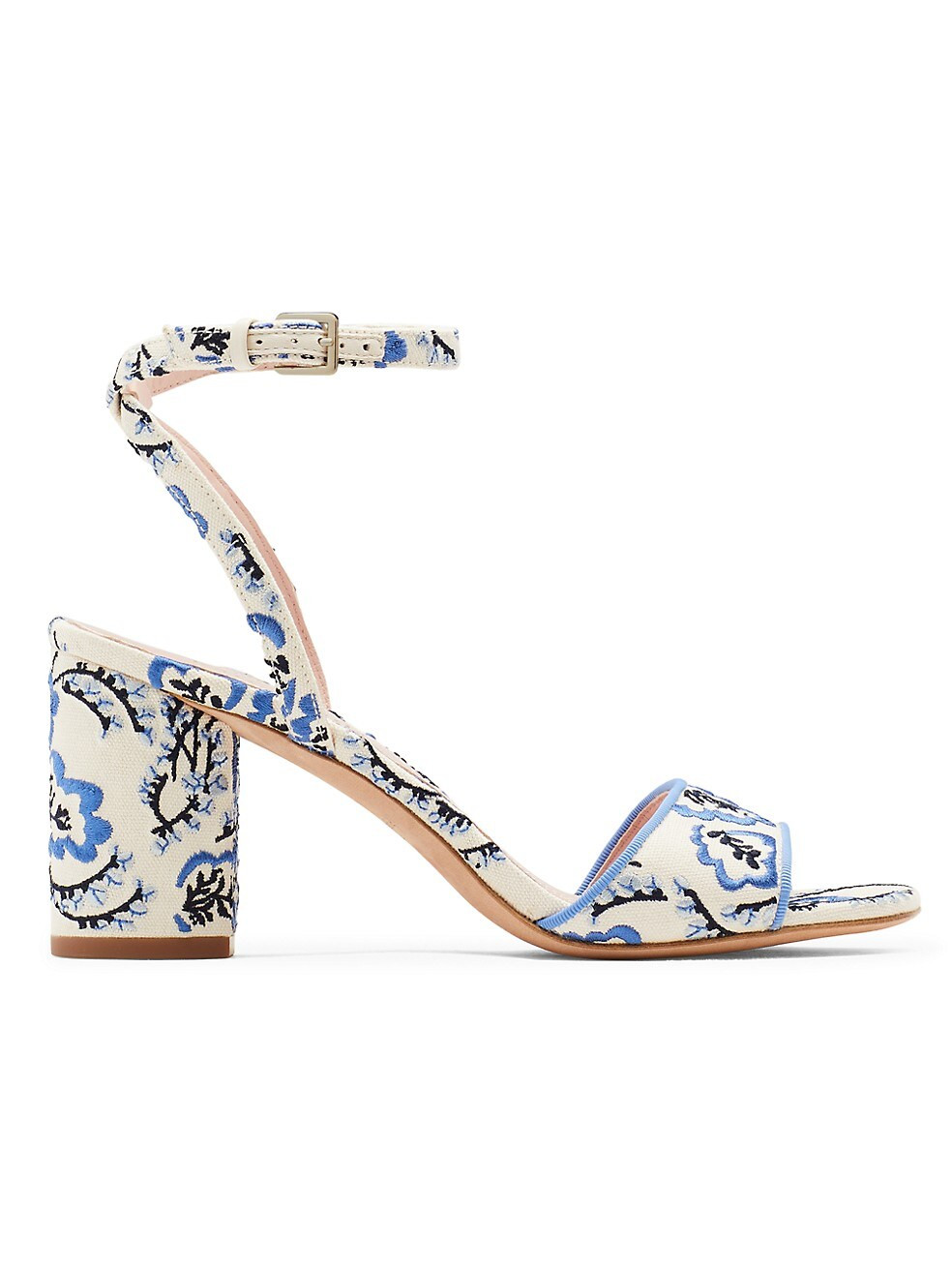 Delphine 50MM Floral-Embroidered Sandals | Saks Fifth Avenue
