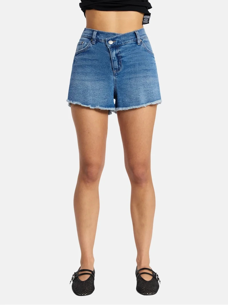 Madden NYC Women's X Waist Denim Shorts, Sizes XXS-XXL | Walmart (US)