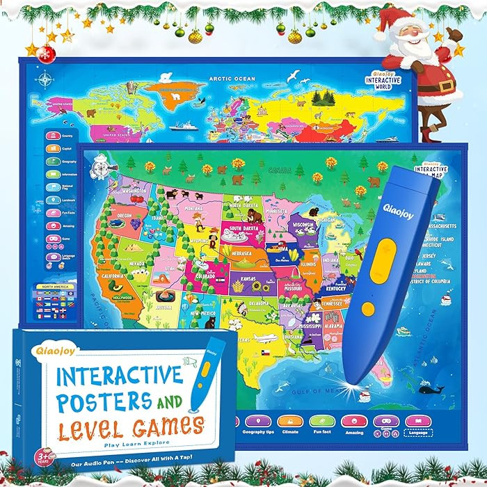 Bilingual Interactive for Kids Talking USA Map World Map for Kids Learning, Geography Toys Games ... | Amazon (US)