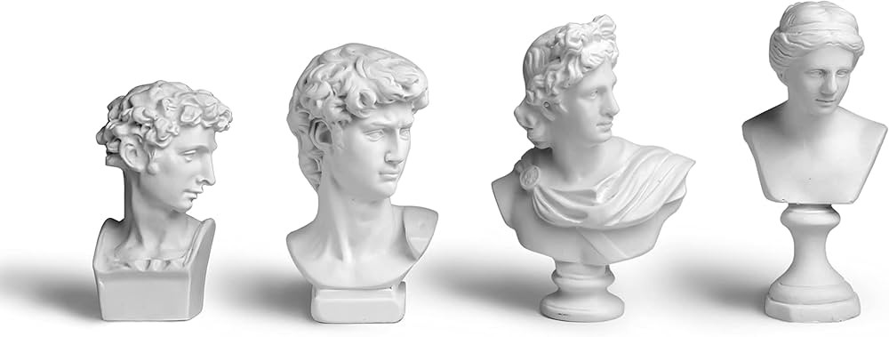 4Pcs/Set Classic Mini 2.7” Greek Bust Resin Sculptures and Statues, Home Décor, Mini Statues D... | Amazon (US)