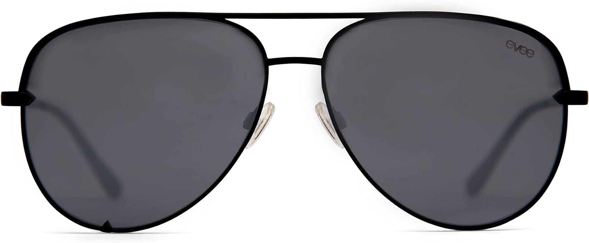 EVEE Fashionable Metal Aviator Sunglasses with Oversize Flat Reflective Mirror Lenses (GEMINI) | Amazon (US)