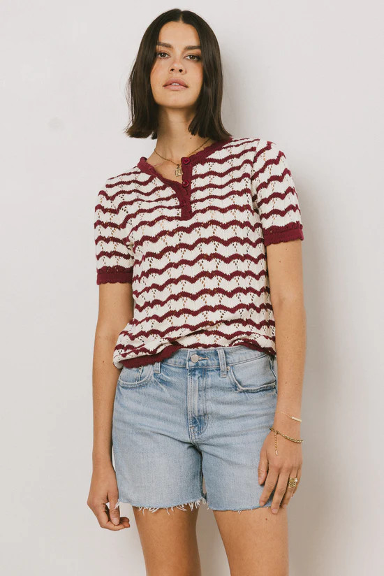 Eddie Knit Sweater in Berry | Böhme US