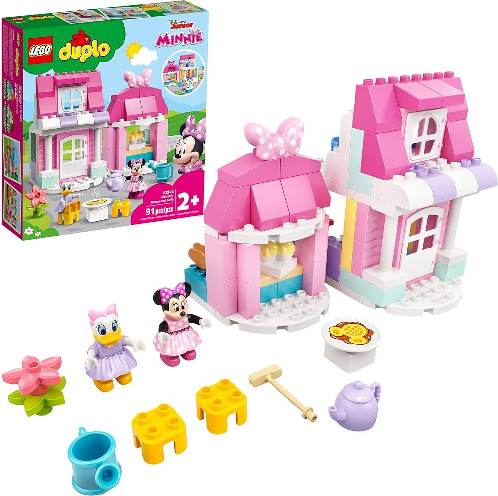 LEGO DUPLO Disney Minnie’s House and Café 10942 Dollhouse Building Toy for Kids, Boy... | Amazon (US)