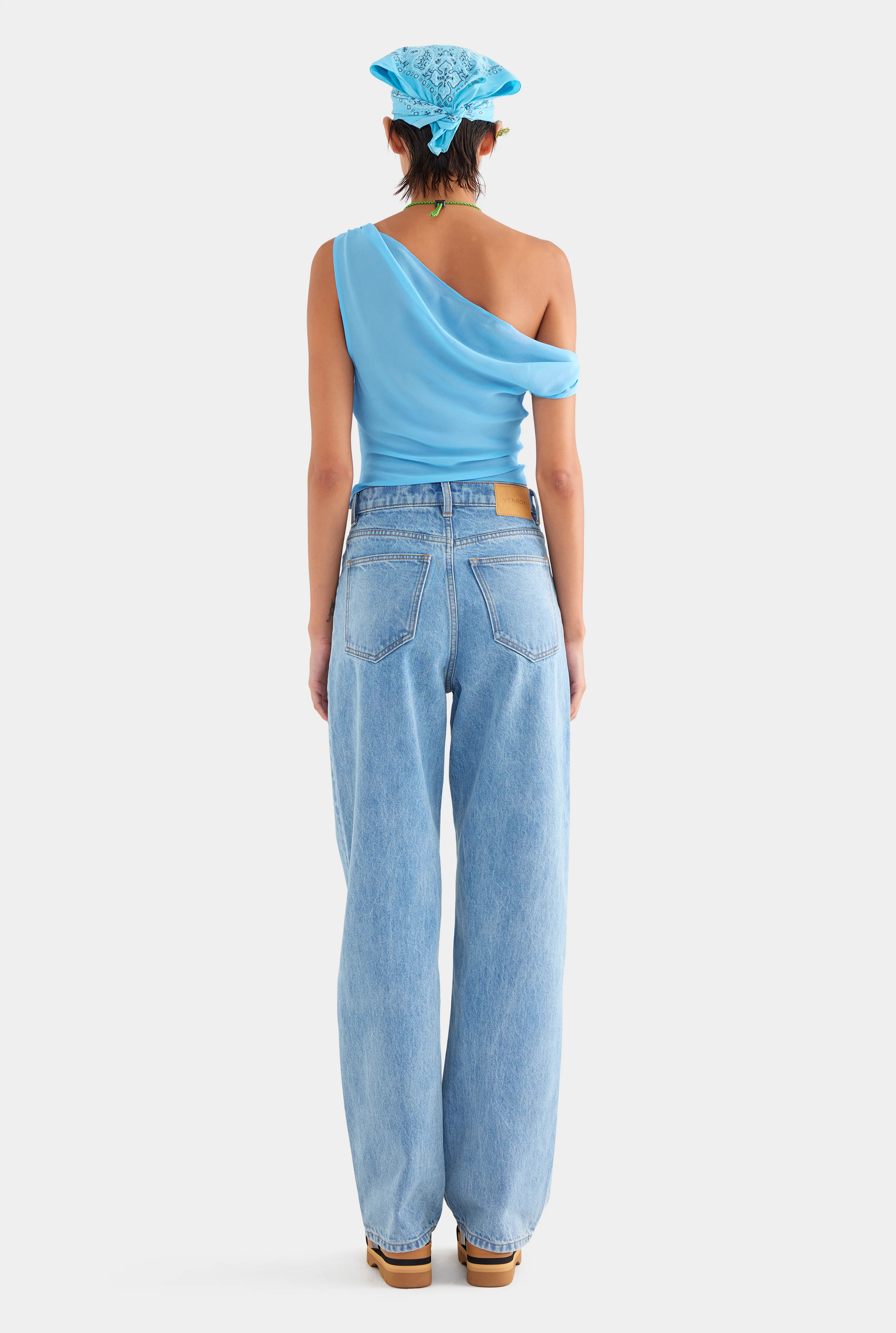 Womens V Front Denim Jean in Light Blue | Venroy | Venroy AU